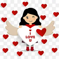 翅膀小女孩母亲节祝福-空若网 翅膀小女孩母亲节祝福-空若网