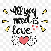 卡通爱心翅膀-空若网 卡通爱心翅膀-空若网