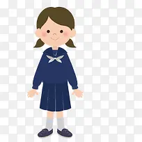 手绘卡通简约儿童画册插画女学生-空若网 手绘卡通简约儿童画册插画女学生-空若网