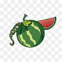 手绘卡通西瓜瓜藤-空若网 手绘卡通西瓜瓜藤-空若网