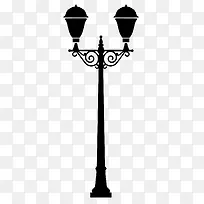 手绘黑色欧式路灯灯饰-空若网 手绘黑色欧式路灯灯饰-空若网