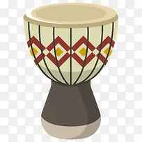 白色扁平风格矢量手鼓-空若网 白色扁平风格矢量手鼓-空若网