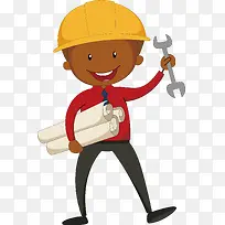 拿着图纸的工程师-空若网 拿着图纸的工程师-空若网