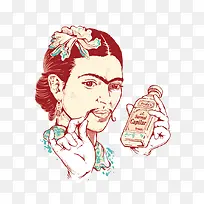 矢量女人长胡子-空若网 矢量女人长胡子-空若网