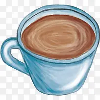 矢量图蓝色杯子装的咖啡-空若网 矢量图蓝色杯子装的咖啡-空若网