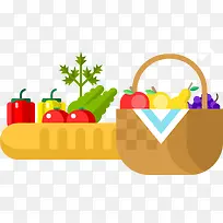 手绘水果蔬菜篮子图案-空若网 手绘水果蔬菜篮子图案-空若网