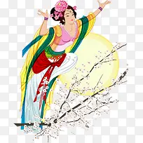 七夕中秋嫦娥矢量素材-空若网 七夕中秋嫦娥矢量素材-空若网