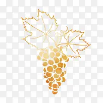 金色葡萄手绘设计素材-空若网 金色葡萄手绘设计素材-空若网