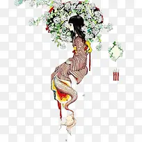 手绘美女蛇素材-空若网 手绘美女蛇素材-空若网