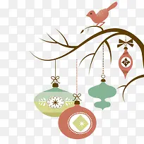 卡通小鸟树枝灯笼-空若网 卡通小鸟树枝灯笼-空若网