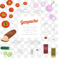 美味西班牙蔬菜冷汤食谱矢量素材-空若网 美味西班牙蔬菜冷汤食谱矢量素材-空若网