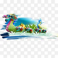 多彩复古龙舟-空若网 多彩复古龙舟-空若网