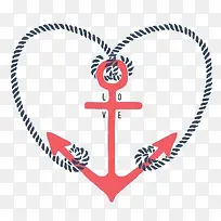 红色船锚黑色爱心-空若网 红色船锚黑色爱心-空若网