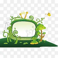 卡通绿色装饰素材-空若网 卡通绿色装饰素材-空若网