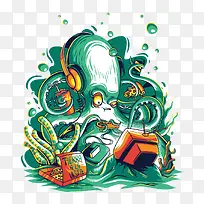 矢量章鱼-空若网 矢量章鱼-空若网