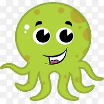 彩绘卡通绿色章鱼-空若网 彩绘卡通绿色章鱼-空若网