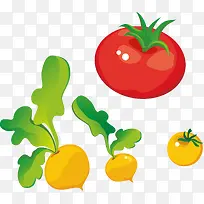 黄色萝卜西红柿矢量蔬菜-空若网 黄色萝卜西红柿矢量蔬菜-空若网