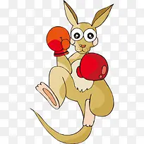 打拳击的卡通袋鼠-空若网 打拳击的卡通袋鼠-空若网