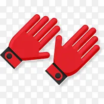 红色扁平化专业手套-空若网 红色扁平化专业手套-空若网