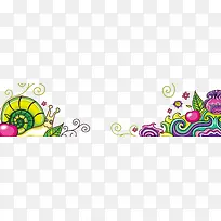 矢量卡通蜗牛背景插画-空若网 矢量卡通蜗牛背景插画-空若网