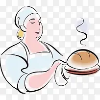 矢量烤面包的妇女-空若网 矢量烤面包的妇女-空若网