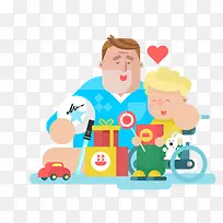 矢量扁平化父子素材-空若网 矢量扁平化父子素材-空若网