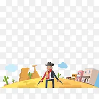 扁平化西部牛仔-空若网 扁平化西部牛仔-空若网