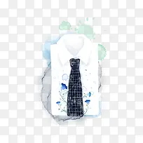 手绘插画领带衬衫-空若网 手绘插画领带衬衫-空若网