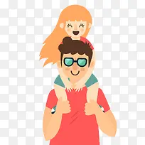 卡通手绘父亲节主题海报-空若网 卡通手绘父亲节主题海报-空若网