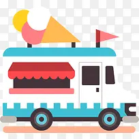 卡通冰淇淋食物车子png图-空若网 卡通冰淇淋食物车子png图-空若网