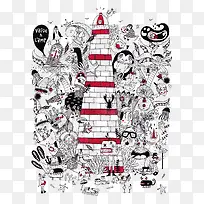 素描创意图案-空若网 素描创意图案-空若网