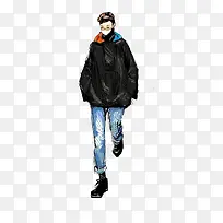 帅气休闲男装手绘插画-空若网 帅气休闲男装手绘插画-空若网