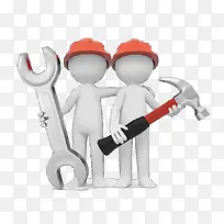 矢量3D立体维修工人-空若网 矢量3D立体维修工人-空若网