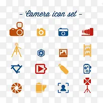 16款彩色摄影元素图标矢量素材-空若网 16款彩色摄影元素图标矢量素材-空若网