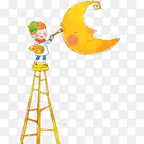 手绘小画家画月亮插图-空若网 手绘小画家画月亮插图-空若网