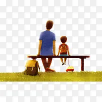 父亲节背影人物插画-空若网 父亲节背影人物插画-空若网