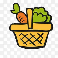 手绘卡通蔬菜篮子-空若网 手绘卡通蔬菜篮子-空若网