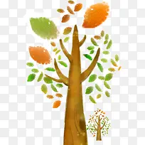 手绘元素水彩画树木-空若网 手绘元素水彩画树木-空若网