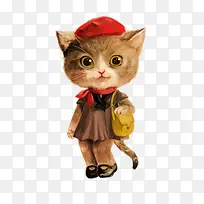 手绘 水彩画 小猫 玩偶 小动物-空若网 手绘 水彩画 小猫 玩偶 小动物-空若网