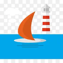 矢量手绘帆船运动-空若网 矢量手绘帆船运动-空若网