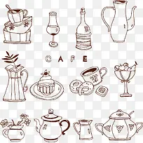 矢量咖啡水壶画-空若网 矢量咖啡水壶画-空若网