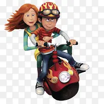 卡通可爱情侣骑车-空若网 卡通可爱情侣骑车-空若网