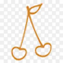 手绘线条水果樱桃-空若网 手绘线条水果樱桃-空若网