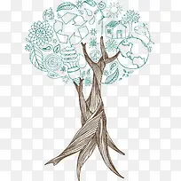 矢量环保大树素材-空若网 矢量环保大树素材-空若网