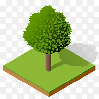 手绘卡通绿色大树-空若网 手绘卡通绿色大树-空若网