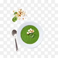 蔬菜浓汤和面包块-空若网 蔬菜浓汤和面包块-空若网