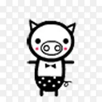 黑色可爱简笔画小猪-空若网 黑色可爱简笔画小猪-空若网