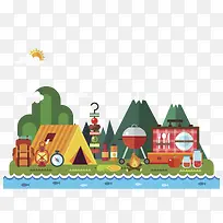 海边烧烤野餐免抠图-空若网 海边烧烤野餐免抠图-空若网