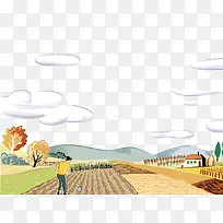 扁平农田种植插画-空若网 扁平农田种植插画-空若网