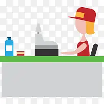 卡通扁平化收银柜台-空若网 卡通扁平化收银柜台-空若网